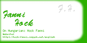 fanni hock business card